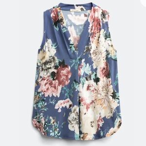Reiss Multicolor Floral V-Neck Blouse
